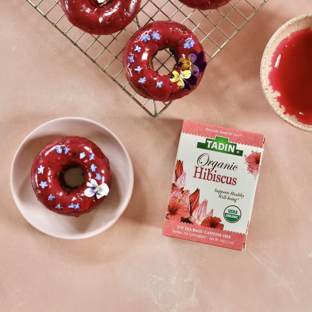 Hibiscus-Glazed Baked Donuts