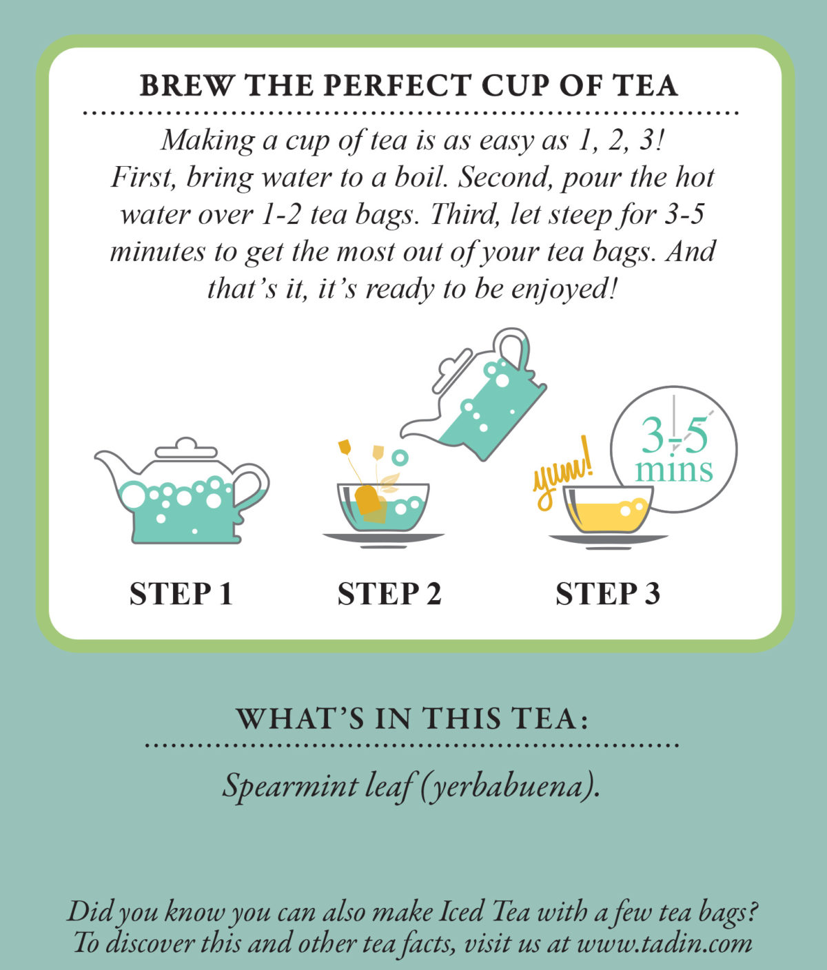 Spearmint Tea – Tadin Herb & Tea Co.