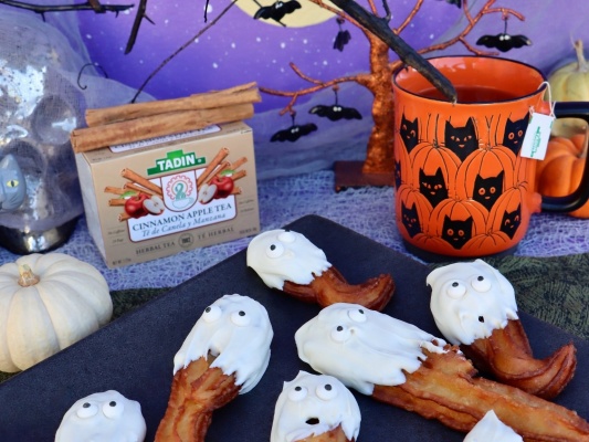 Ghostly Churros with White Chocolate Drizzle